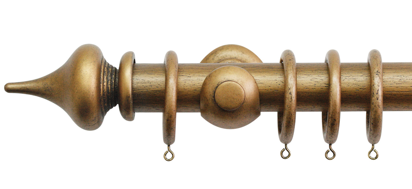 Jones Hardwick Minaret 40mm Wooden Curtain Pole - Fendow