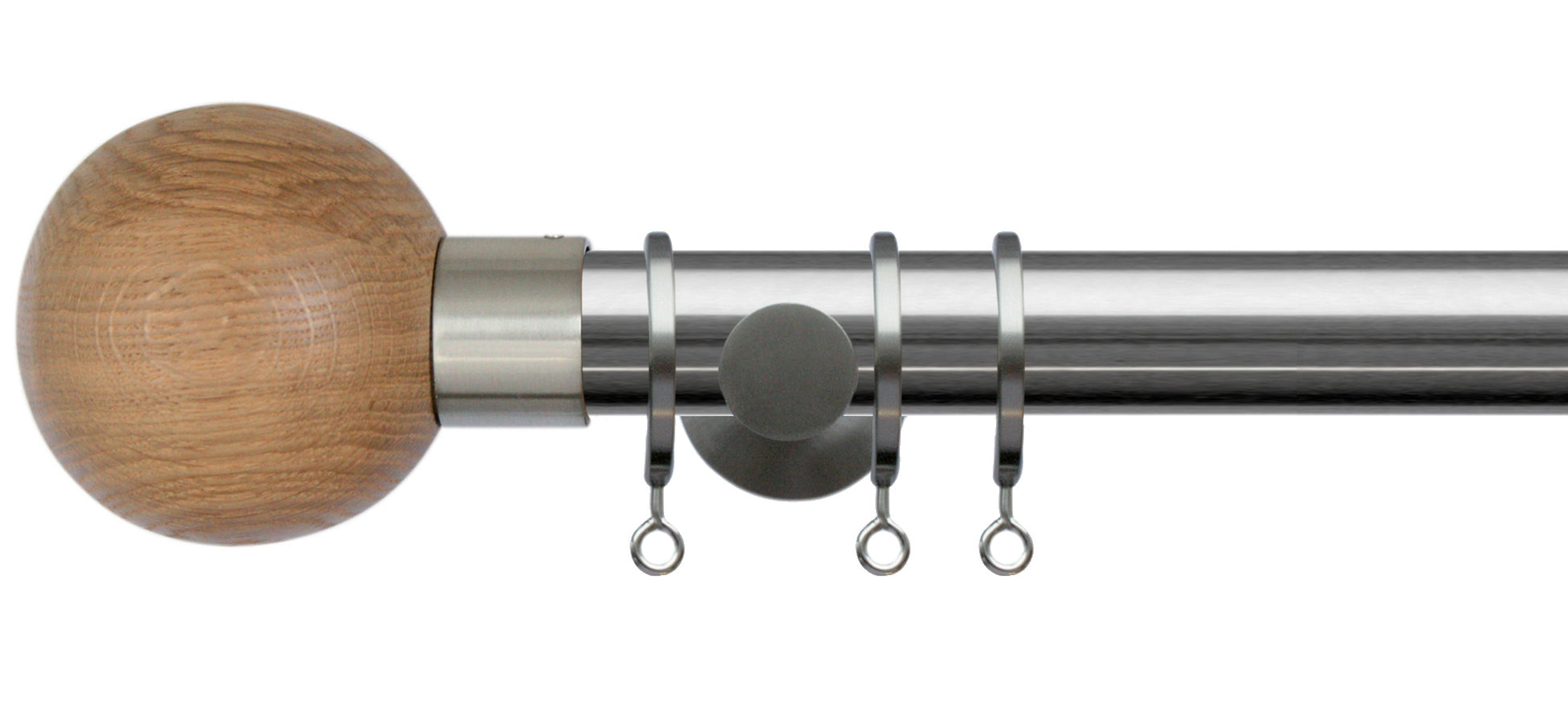 Jones Lunar Oak Sphere 28mm Metal Curtain Pole - Fendow