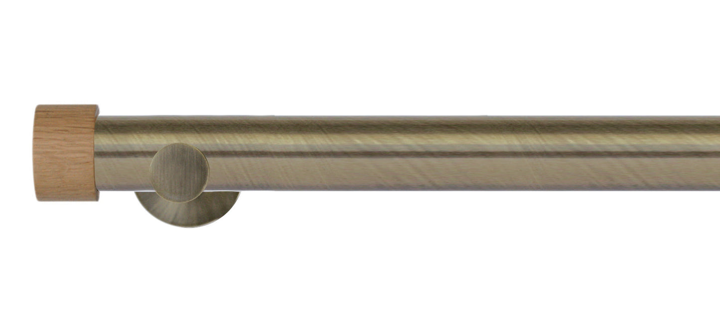 Jones Lunar Oak End Cap 28mm Metal Curtain Pole - Fendow