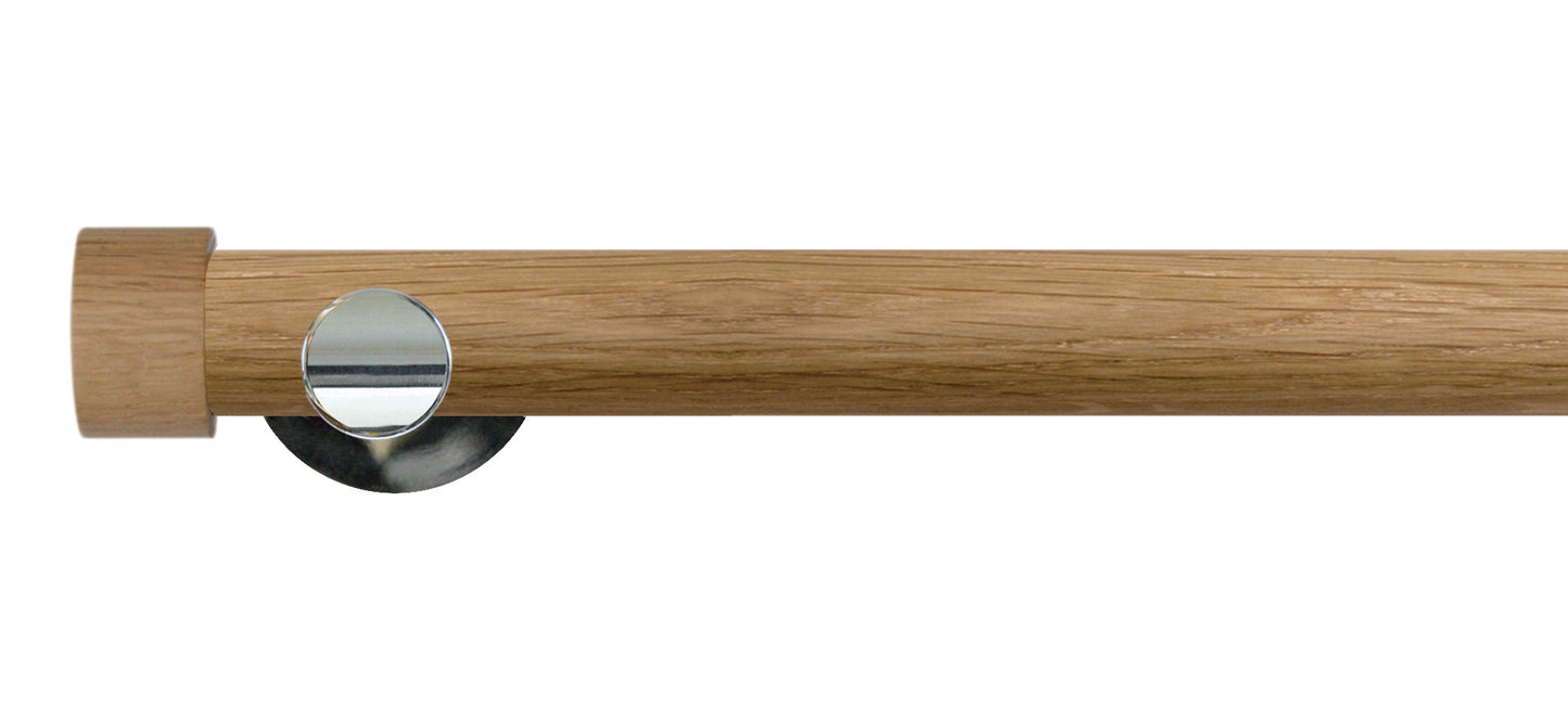 Jones Lunar Oak End Cap 28mm Oak Wooden Curtain Pole - Fendow