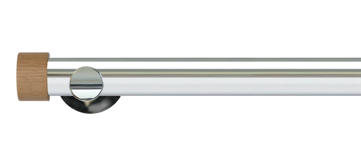 Jones Lunar Oak End Cap 28mm Metal Curtain Pole - Fendow