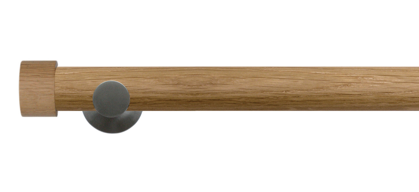 Jones Lunar Oak End Cap 28mm Oak Wooden Curtain Pole - Fendow