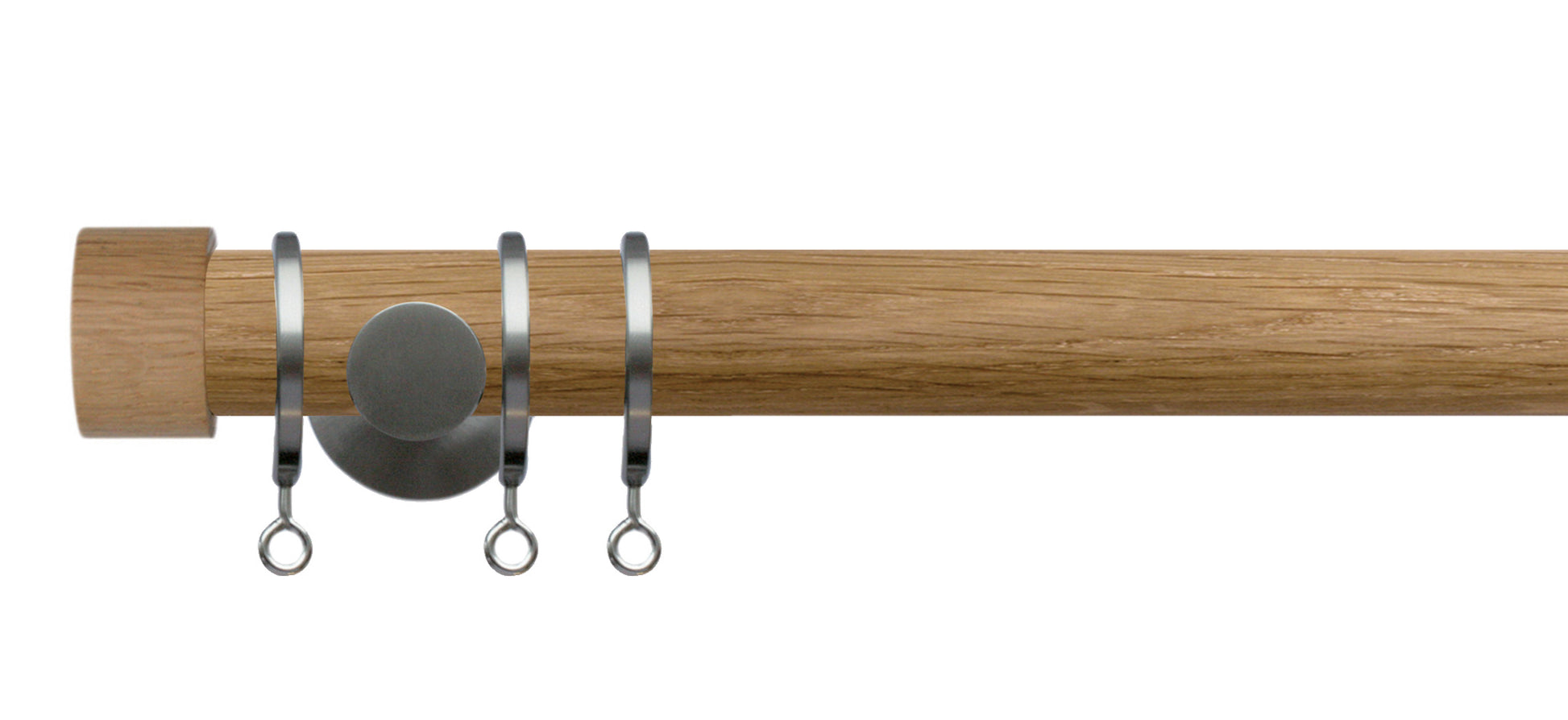 Jones Lunar Oak End Cap 28mm Oak Wooden Curtain Pole - Fendow