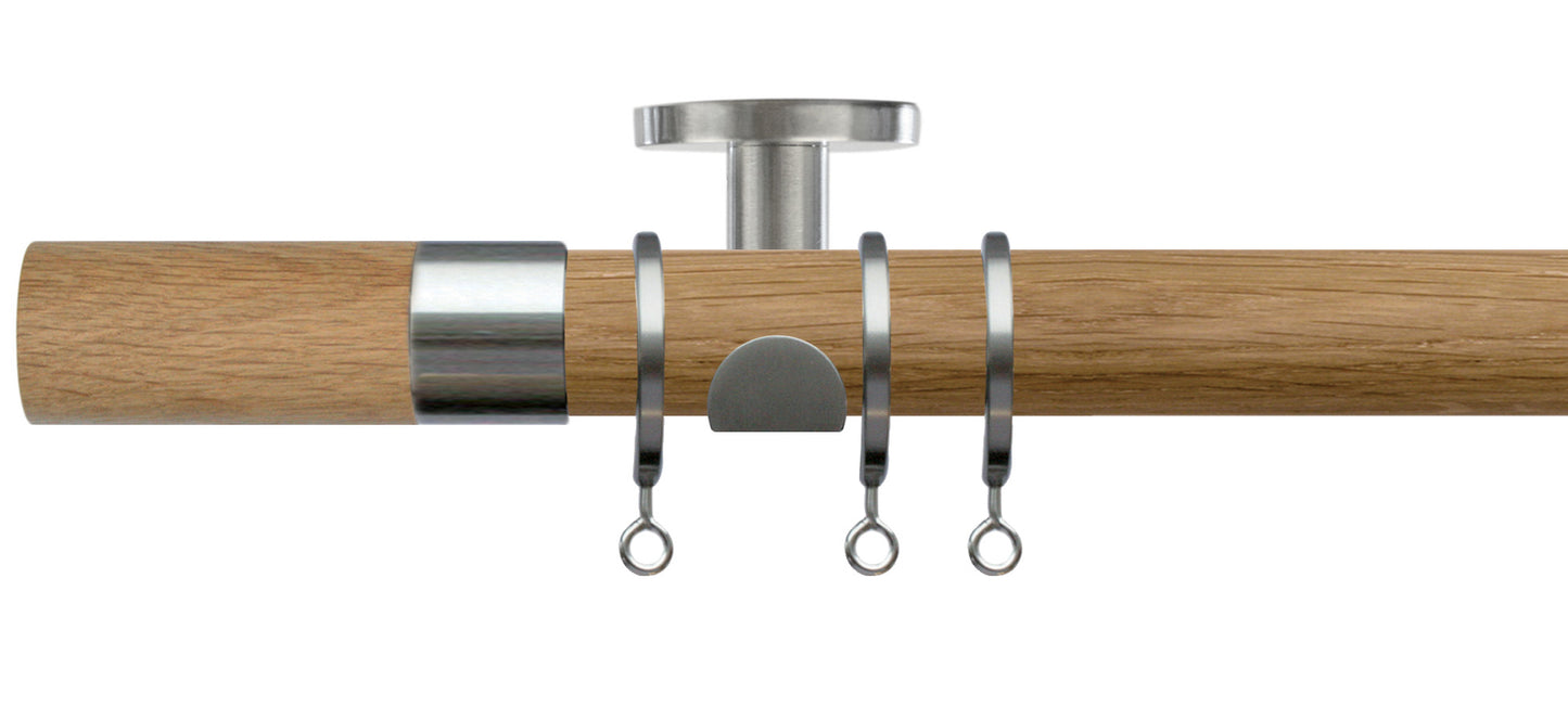 Jones Lunar Oak Barrel 28mm Oak Wooden Curtain Pole - Fendow