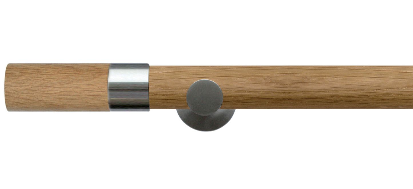 Jones Lunar Oak Barrel 28mm Oak Wooden Curtain Pole - Fendow