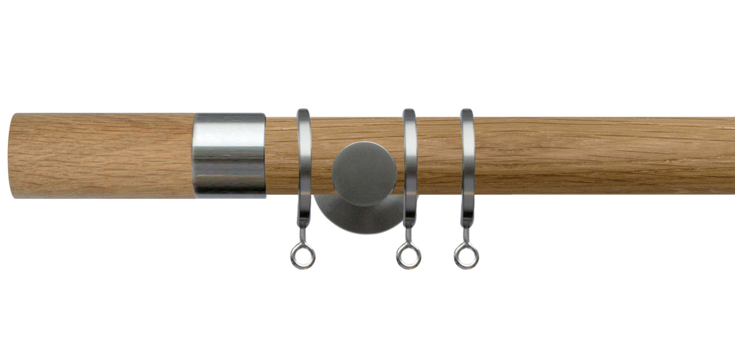 Jones Lunar Oak Barrel 28mm Oak Wooden Curtain Pole - Fendow