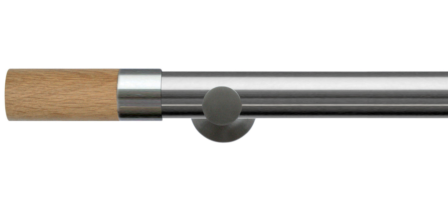 Jones Lunar Oak Barrel 28mm Metal Curtain Pole - Fendow