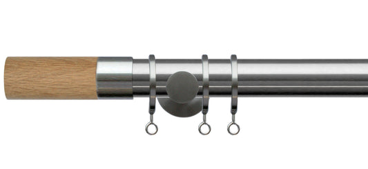 Jones Lunar Oak Barrel 28mm Metal Curtain Pole - Fendow