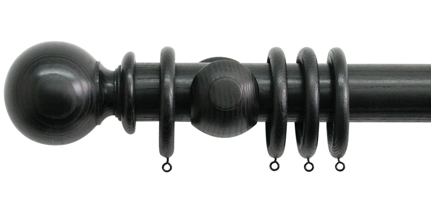 Jones Oakham Ball 50mm Wooden Curtain Pole - Fendow