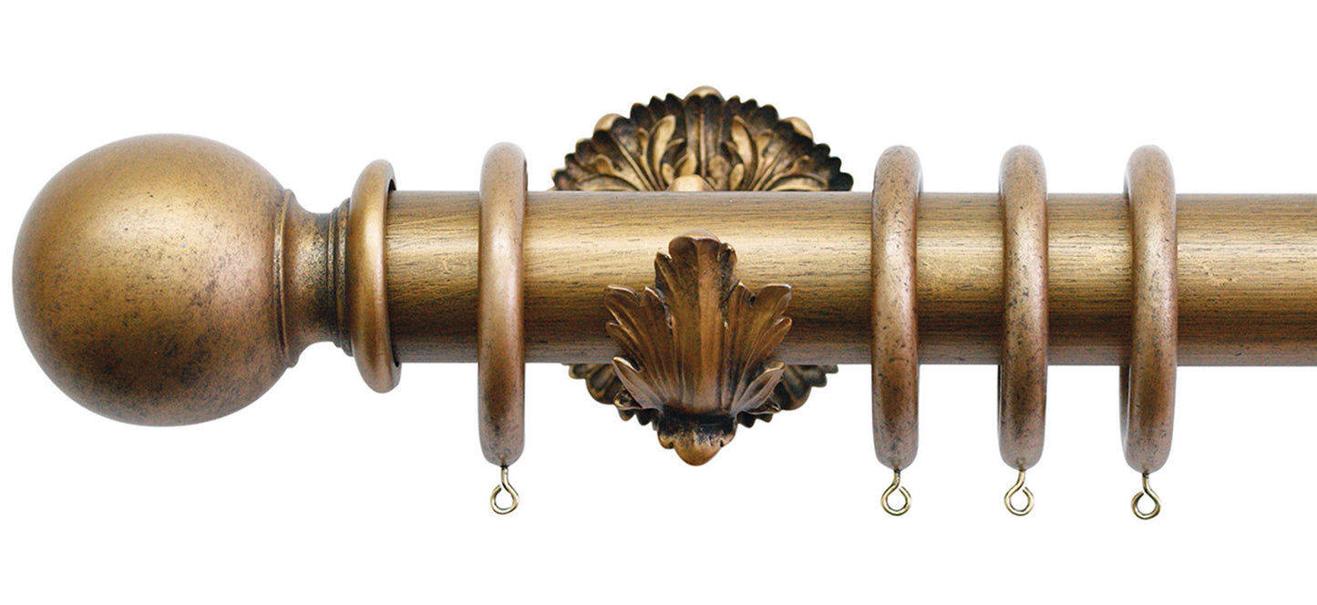 Jones Florentine Ball 50mm Wooden Curtain Pole - Fendow