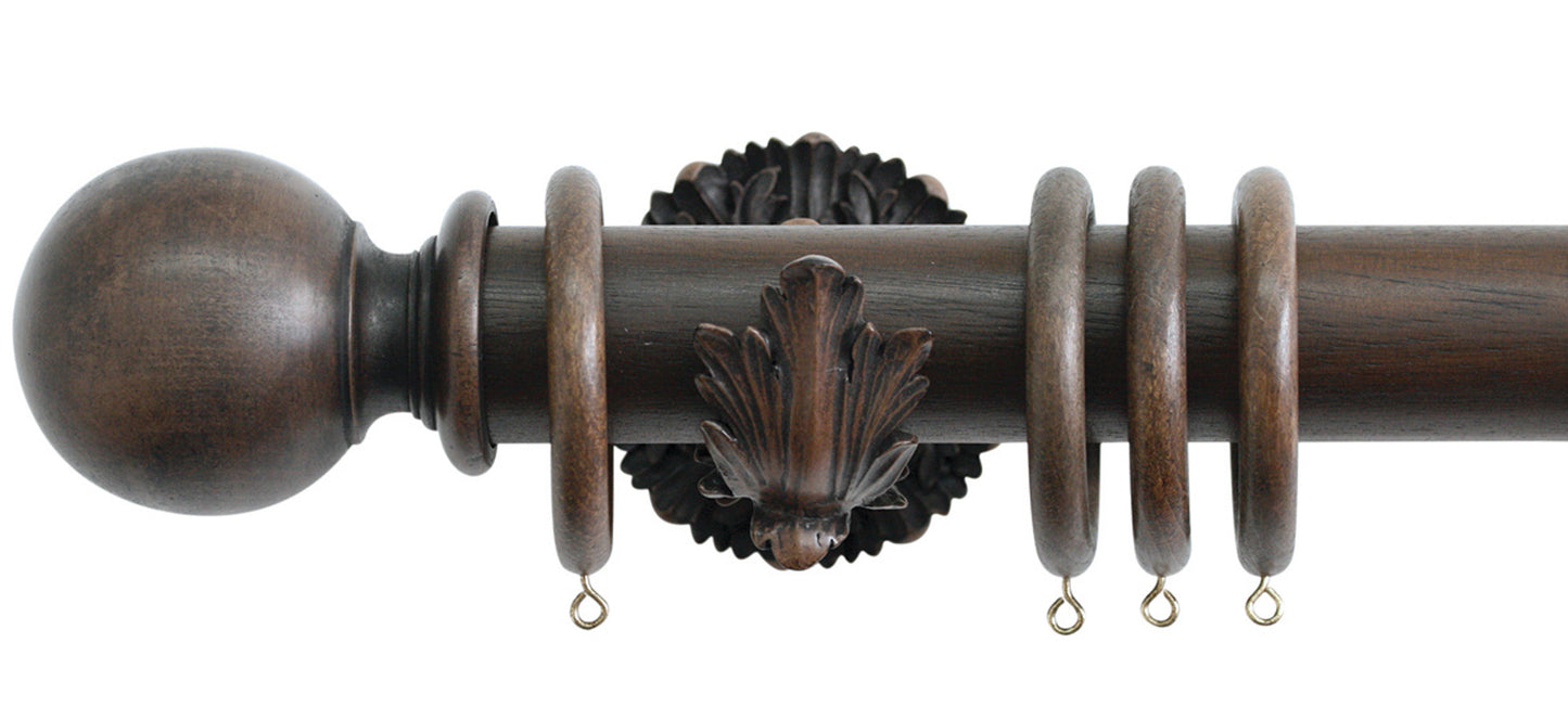 Jones Florentine Ball 50mm Wooden Curtain Pole - Fendow