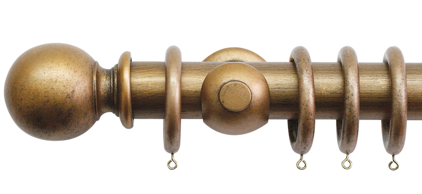 Jones Florentine Ball 50mm Wooden Curtain Pole - Fendow