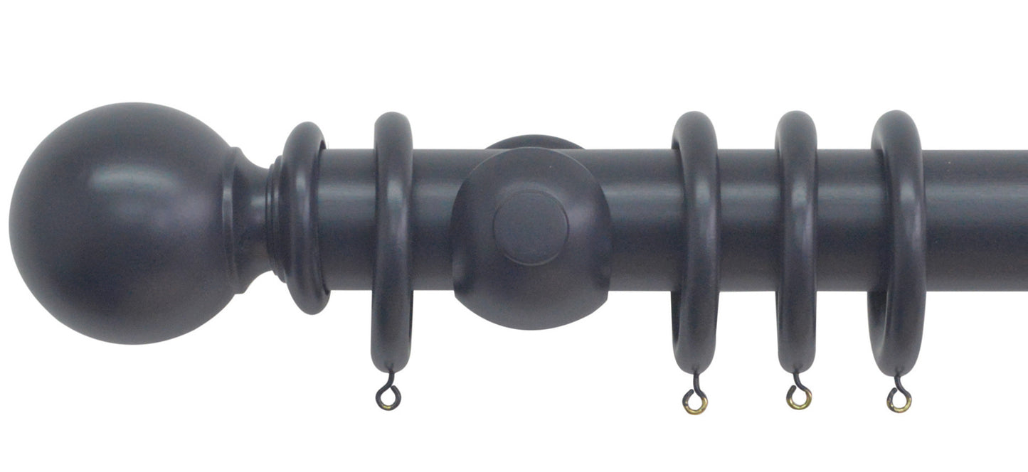 Jones Estate Ball 50mm Wooden Curtain Pole - Fendow