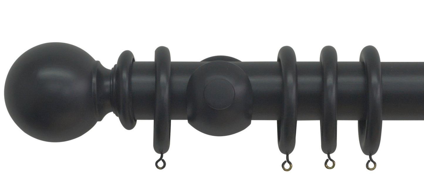 Jones Estate Ball 50mm Wooden Curtain Pole - Fendow