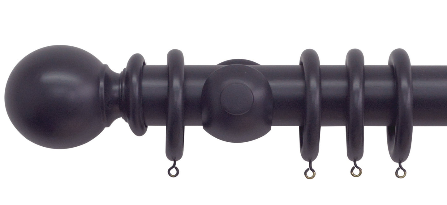 Jones Estate Ball 50mm Wooden Curtain Pole - Fendow