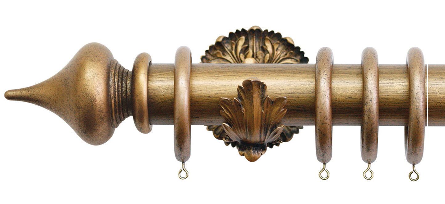 Jones Florentine Minaret 50mm Wooden Curtain Pole - Fendow