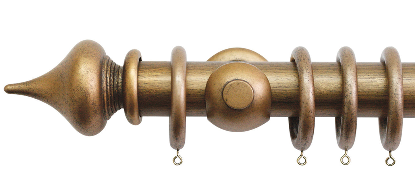 Jones Florentine Minaret 50mm Wooden Curtain Pole - Fendow