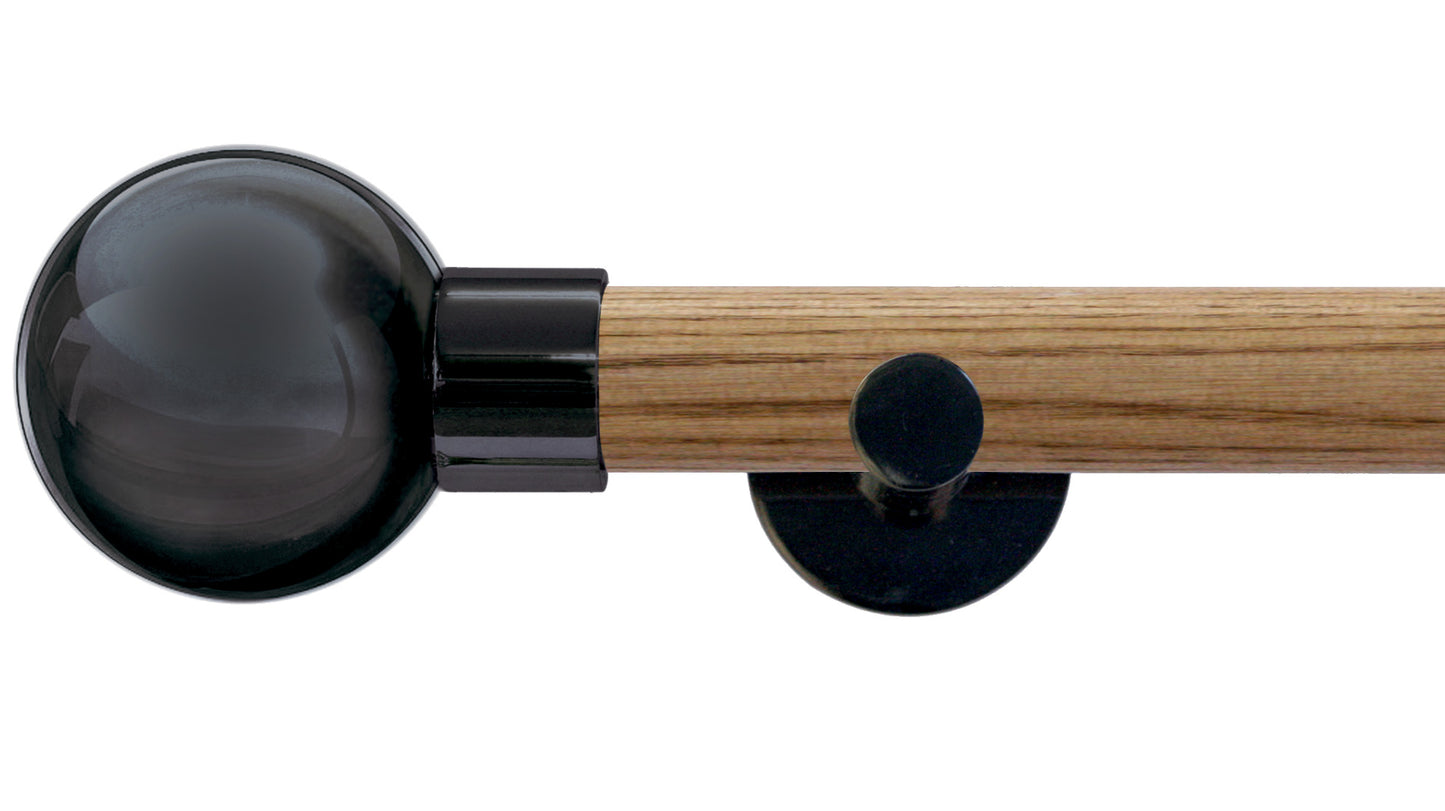 Jones Strand Metal Ball 35mm Wooden Curtain Pole - Fendow