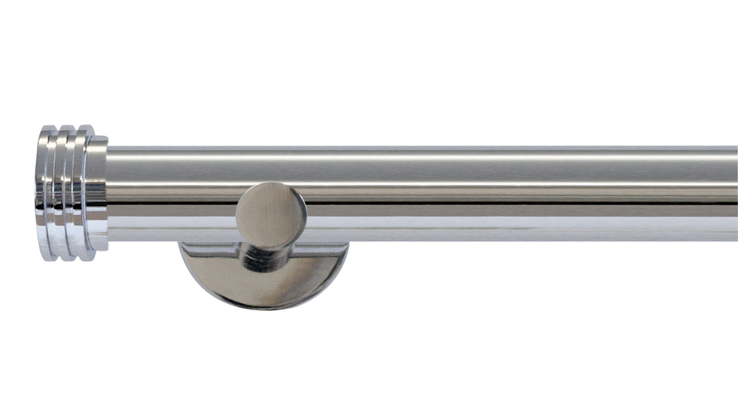 Jones Strand Ribbed End Stopper 35mm Metal Curtain Pole - Fendow