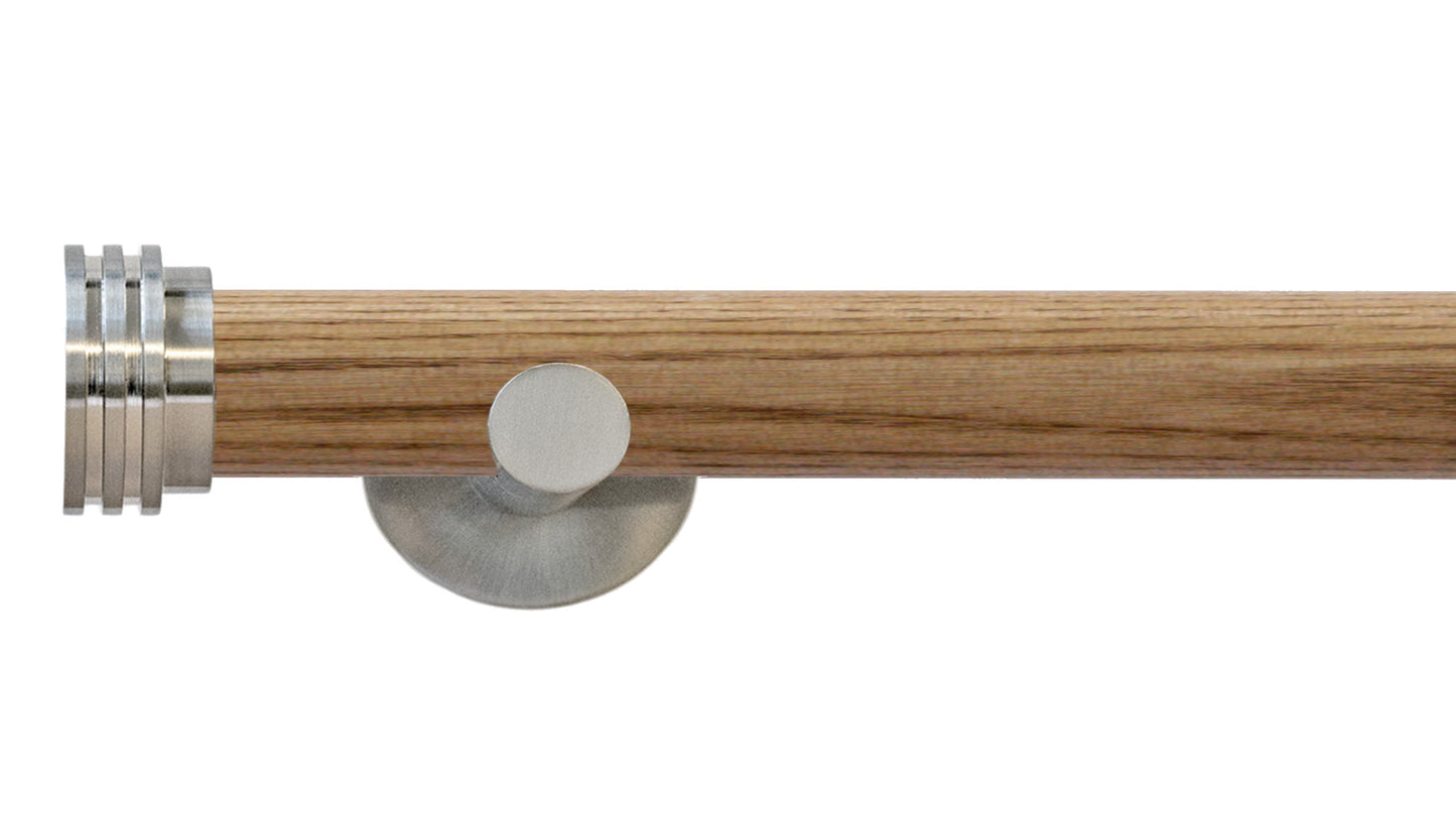 Jones Strand Ribbed End Stopper 35mm Wooden Curtain Pole - Fendow