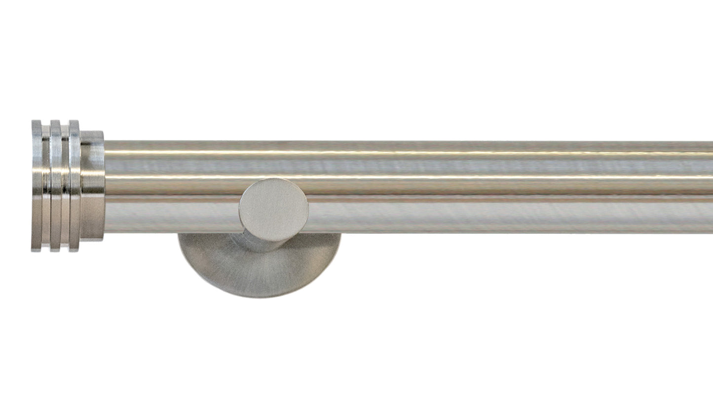 Jones Strand Ribbed End Stopper 35mm Metal Curtain Pole - Fendow