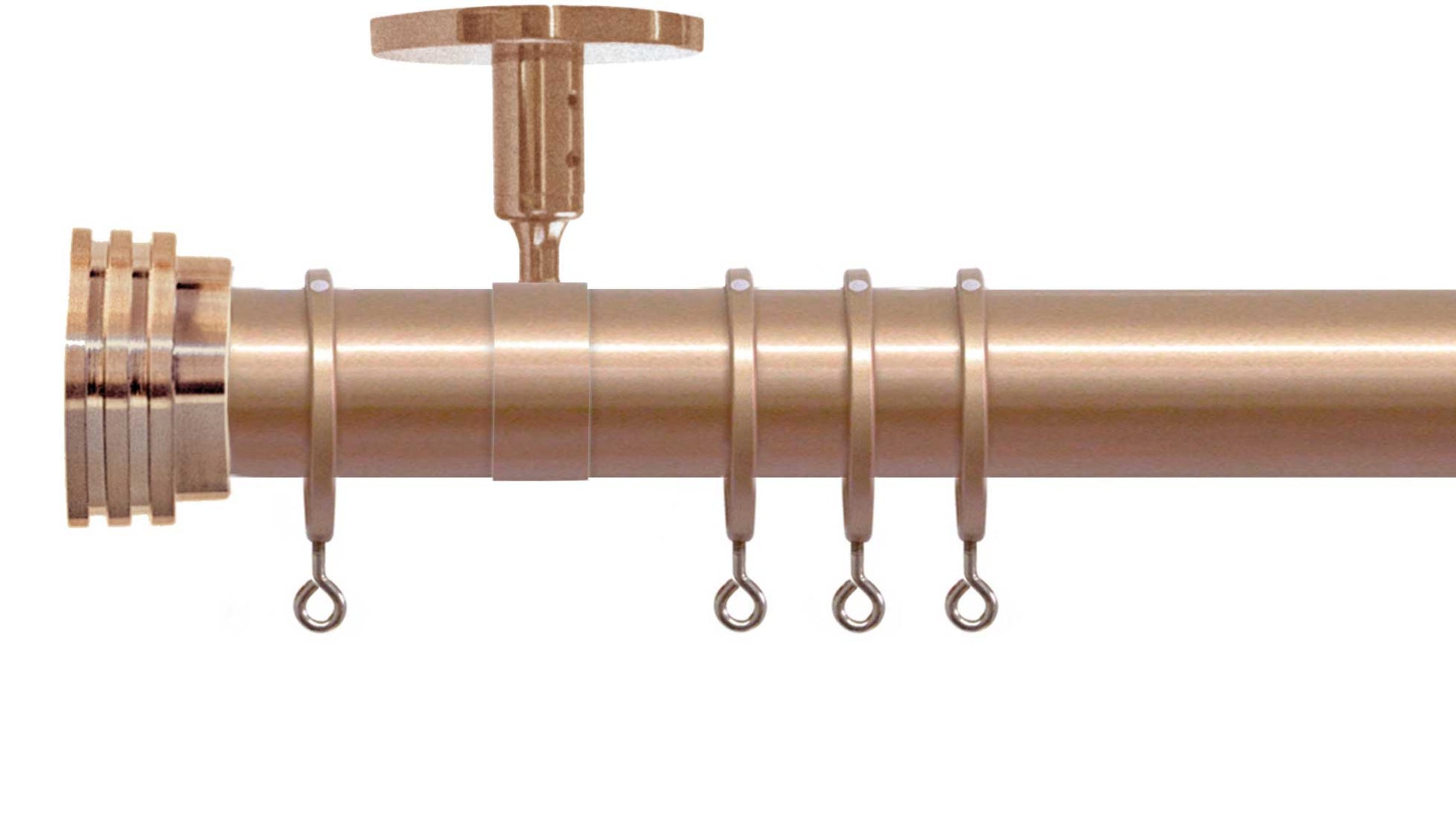 Jones Strand Ribbed End Stopper 35mm Metal Curtain Pole - Fendow