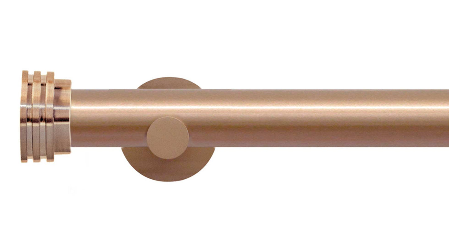 Jones Strand Ribbed End Stopper 35mm Metal Curtain Pole - Fendow