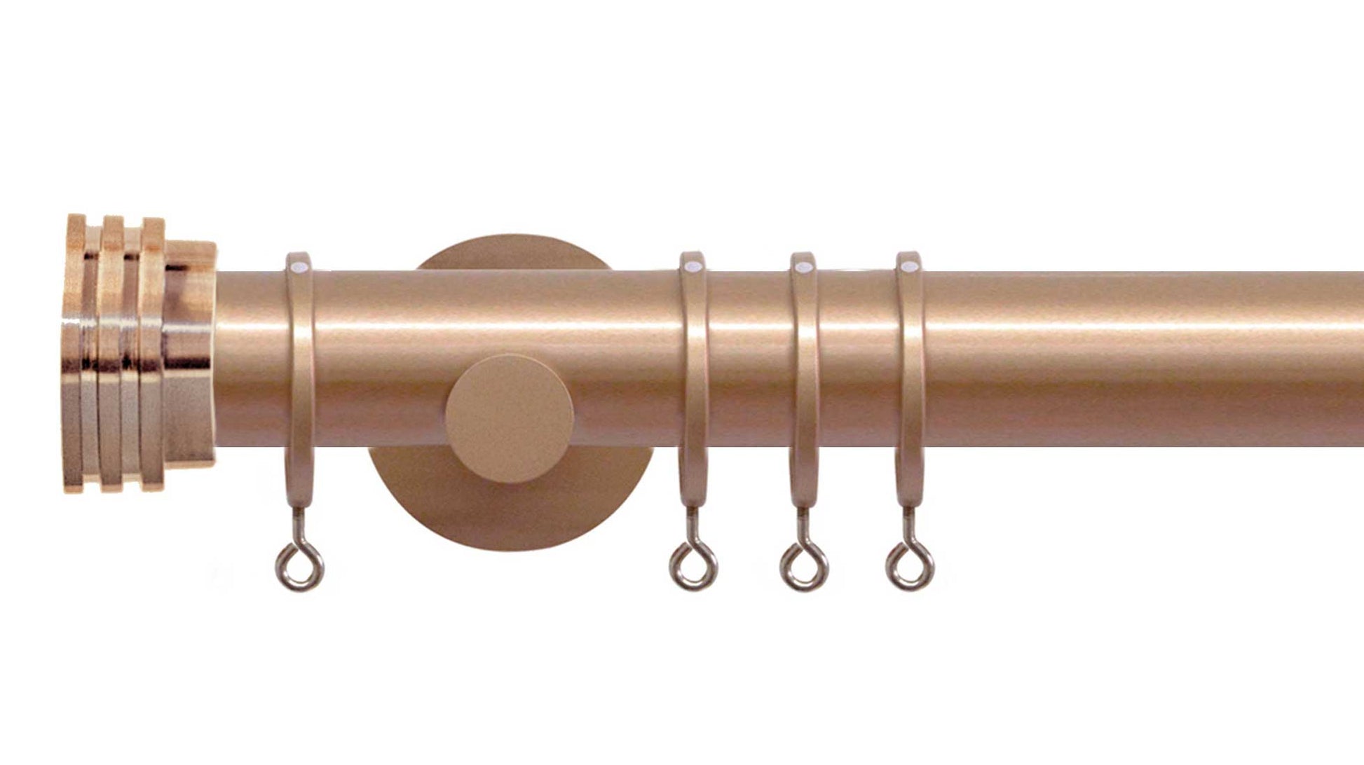 Jones Strand Ribbed End Stopper 35mm Metal Curtain Pole - Fendow