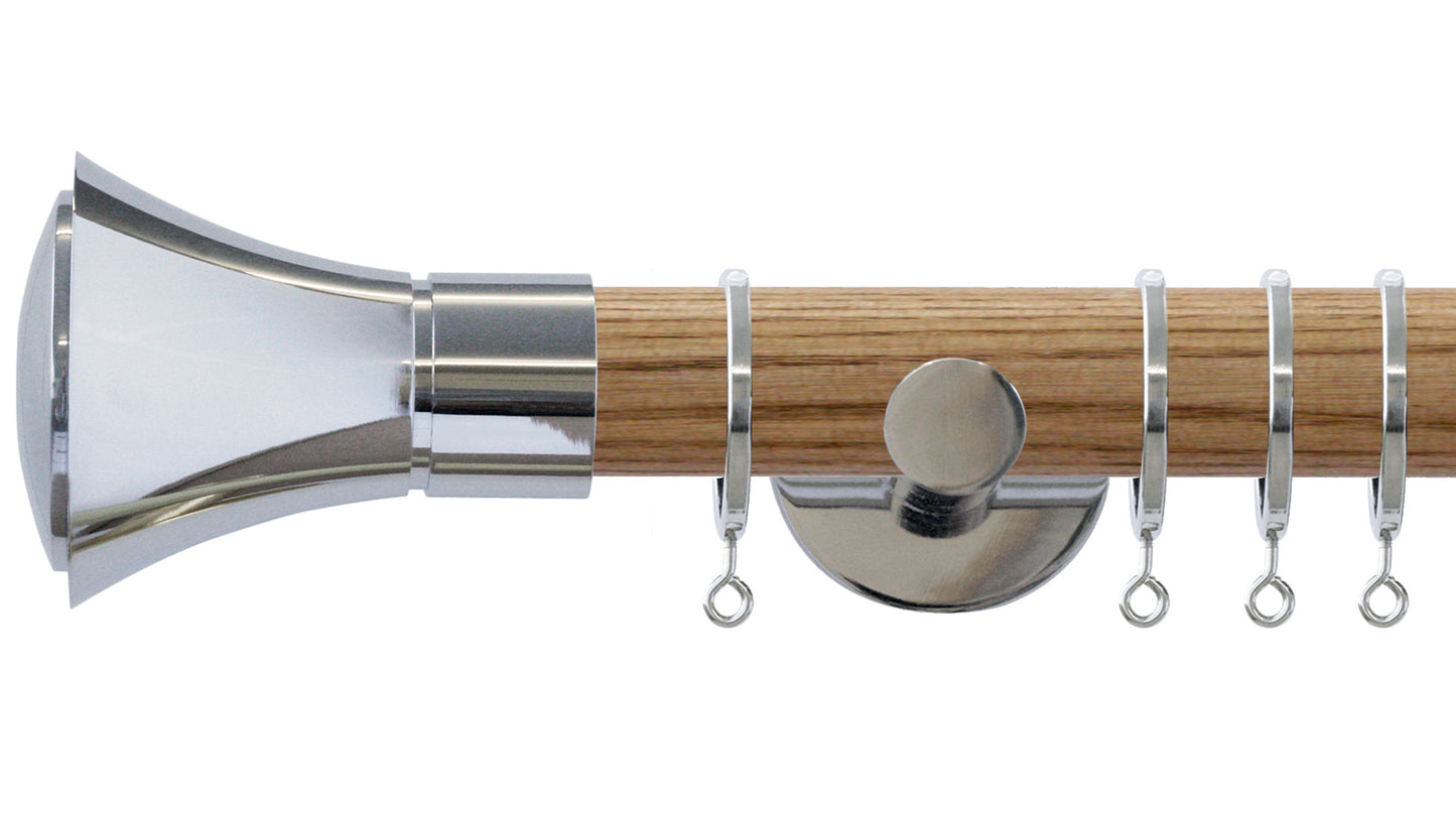 Jones Strand Cone 35mm Wooden Curtain Pole - Fendow