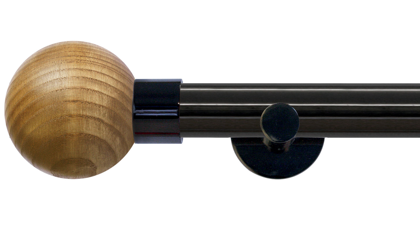 Jones Strand Ash Ball 35mm Metal Curtain Pole - Fendow