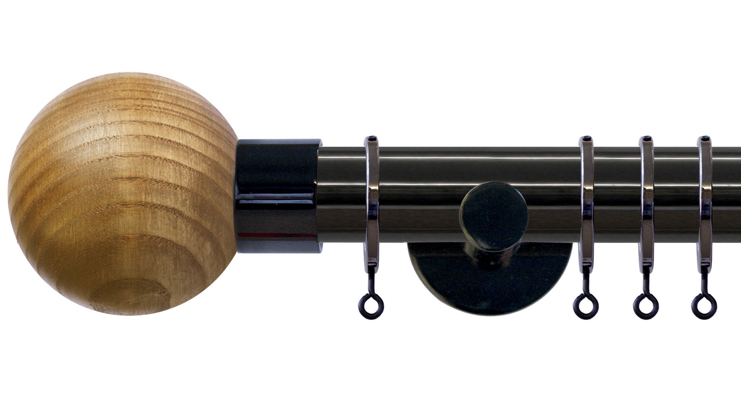 Jones Strand Ash Ball 35mm Metal Curtain Pole - Fendow