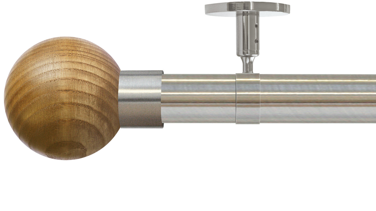 Jones Strand Ash Ball 35mm Metal Curtain Pole - Fendow