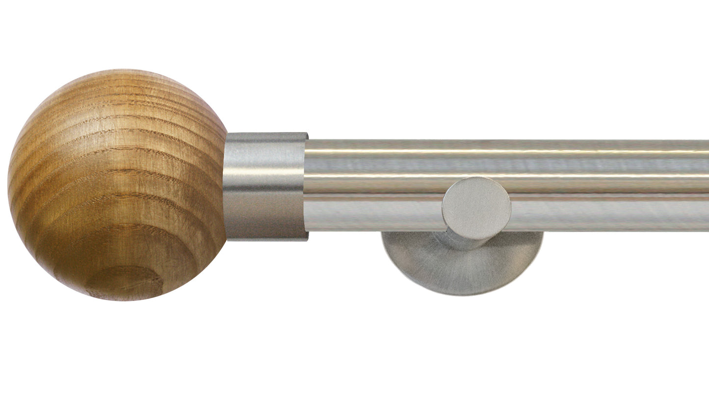 Jones Strand Ash Ball 35mm Metal Curtain Pole - Fendow