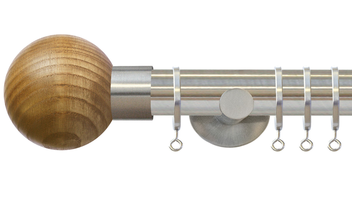 Jones Strand Ash Ball 35mm Metal Curtain Pole - Fendow