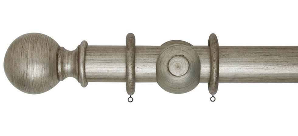 Rolls Museum Plain Ball 45mm Wooden Curtain Pole - Fendow