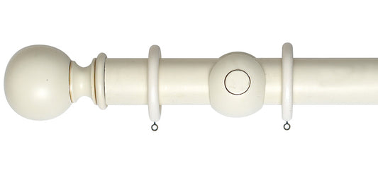 Rolls Museum Plain Ball 45mm Wooden Curtain Pole - Fendow