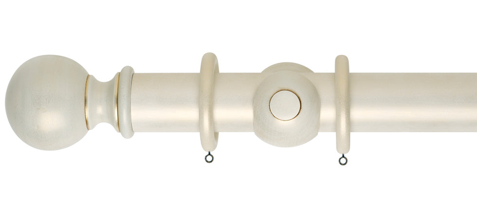 Rolls Museum Plain Ball 45mm Wooden Curtain Pole - Fendow