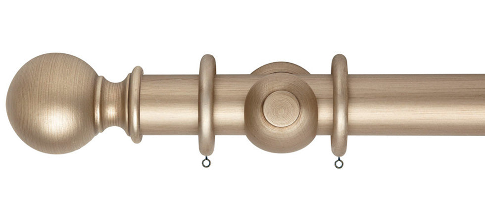 Rolls Museum Plain Ball 45mm Wooden Curtain Pole - Fendow