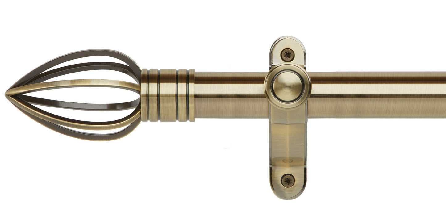 Rolls Galleria Metals Caged Spear 35mm Metal Curtain Pole - Fendow