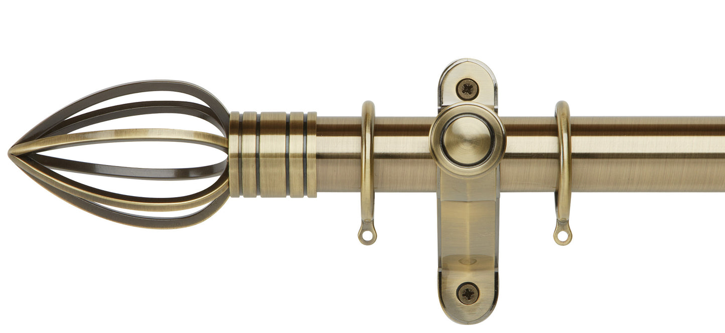 Rolls Galleria Metals Caged Spear 35mm Metal Curtain Pole - Fendow