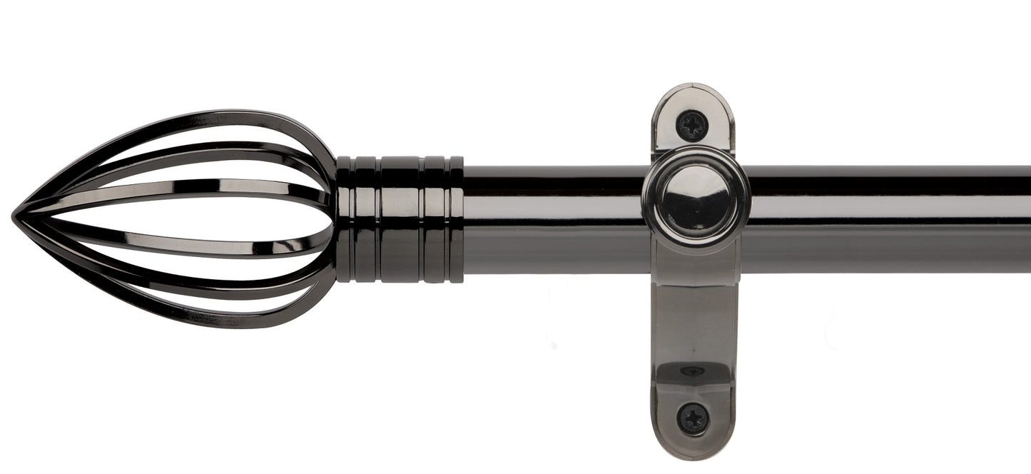 Rolls Galleria Metals Caged Spear 35mm Metal Curtain Pole - Fendow