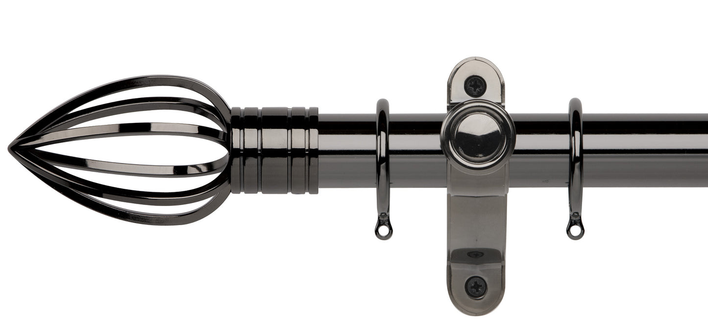 Rolls Galleria Metals Caged Spear 35mm Metal Curtain Pole - Fendow