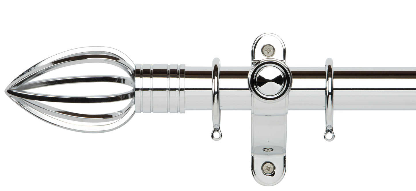 Rolls Galleria Metals Caged Spear 35mm Metal Curtain Pole - Fendow