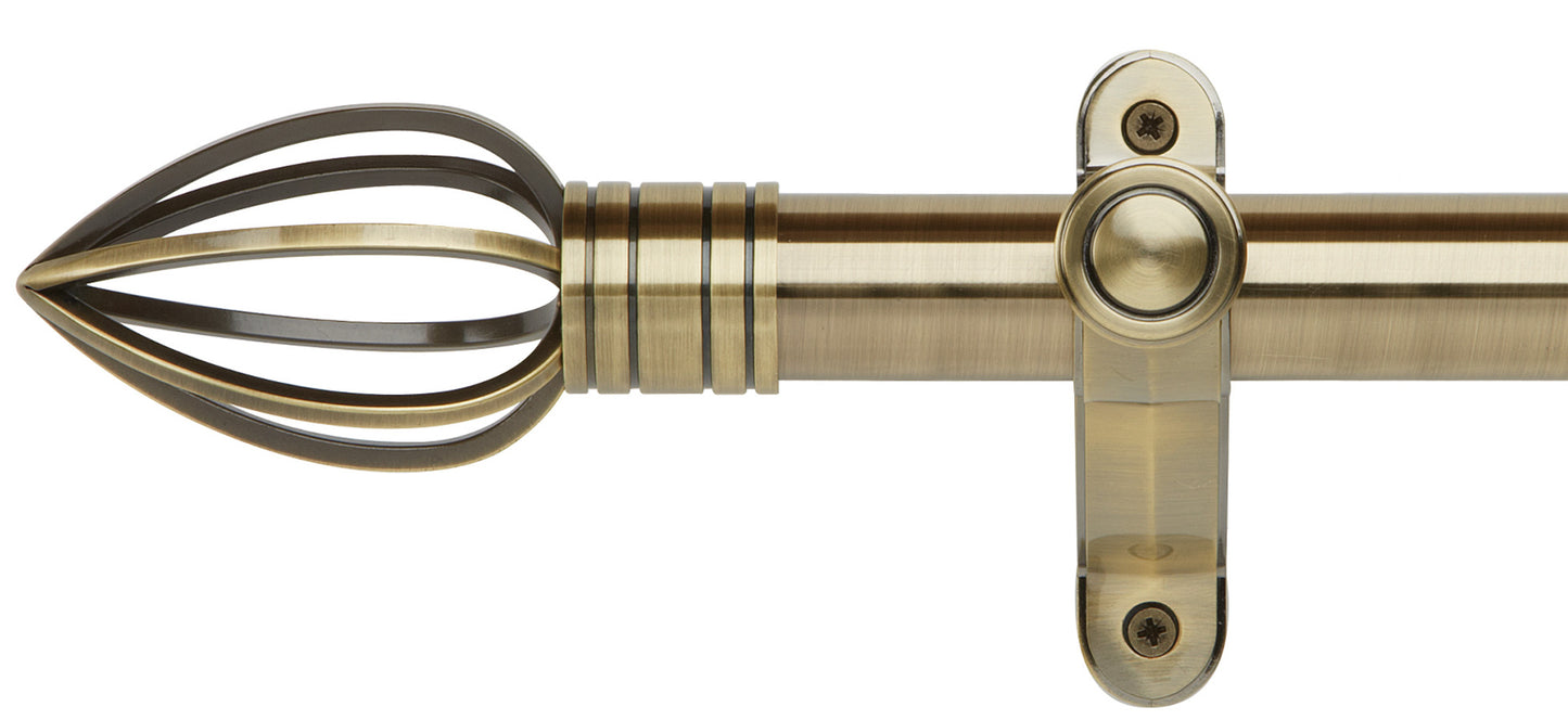 Rolls Galleria Metals Caged Spear 50mm Metal Curtain Pole - Fendow