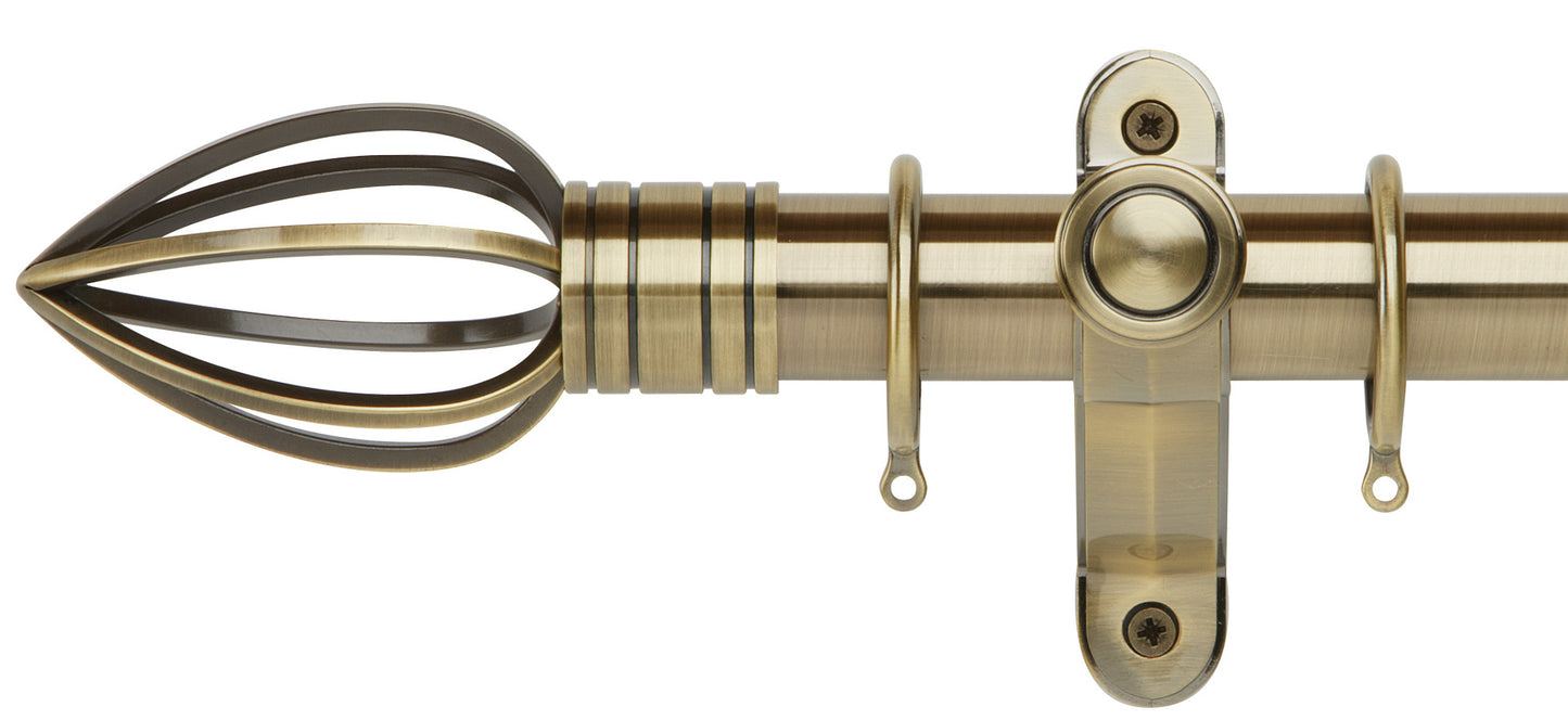 Rolls Galleria Metals Caged Spear 50mm Metal Curtain Pole - Fendow