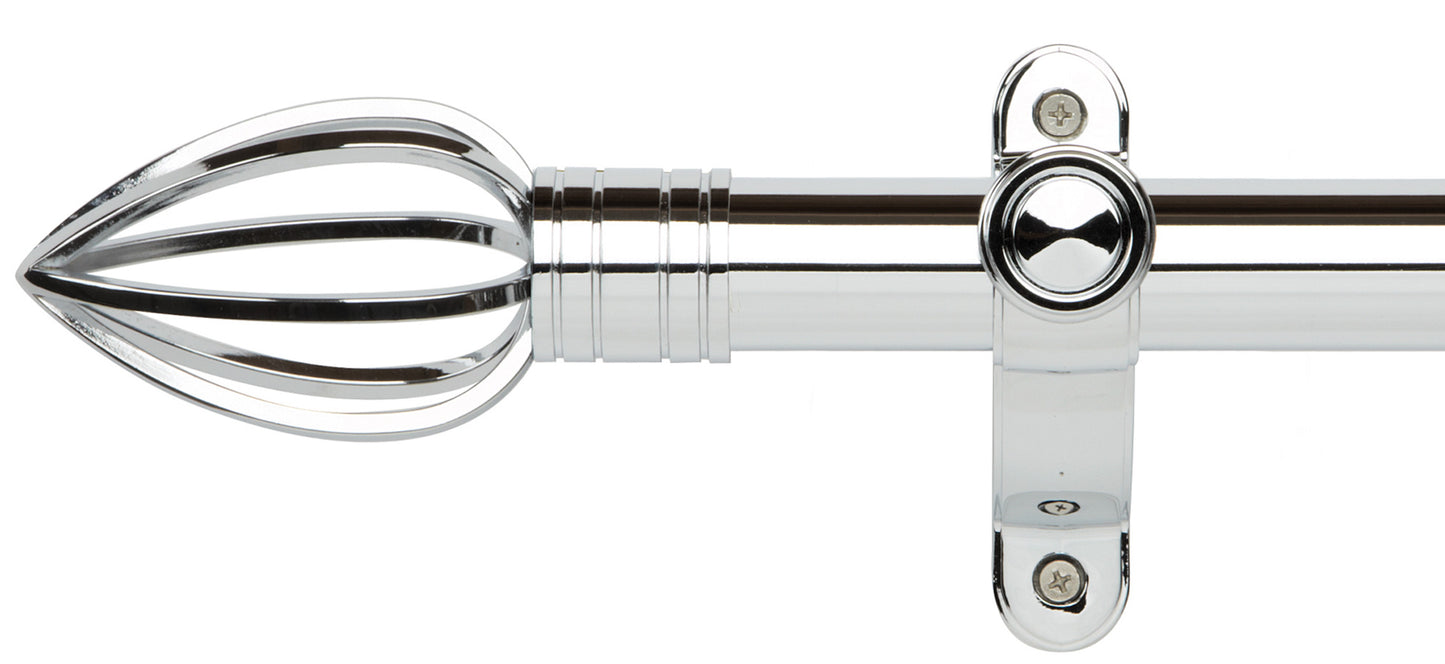 Rolls Galleria Metals Caged Spear 50mm Metal Curtain Pole - Fendow