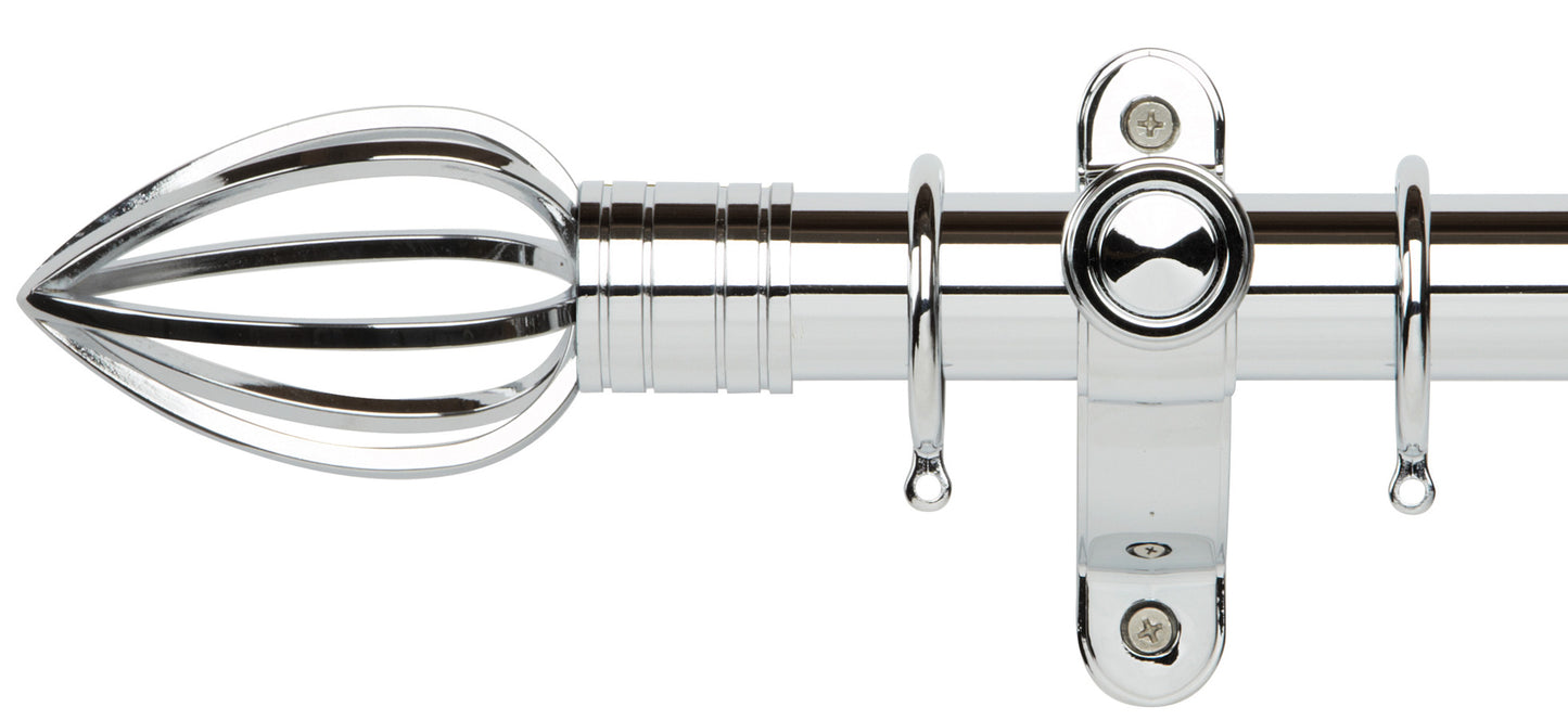 Rolls Galleria Metals Caged Spear 50mm Metal Curtain Pole - Fendow