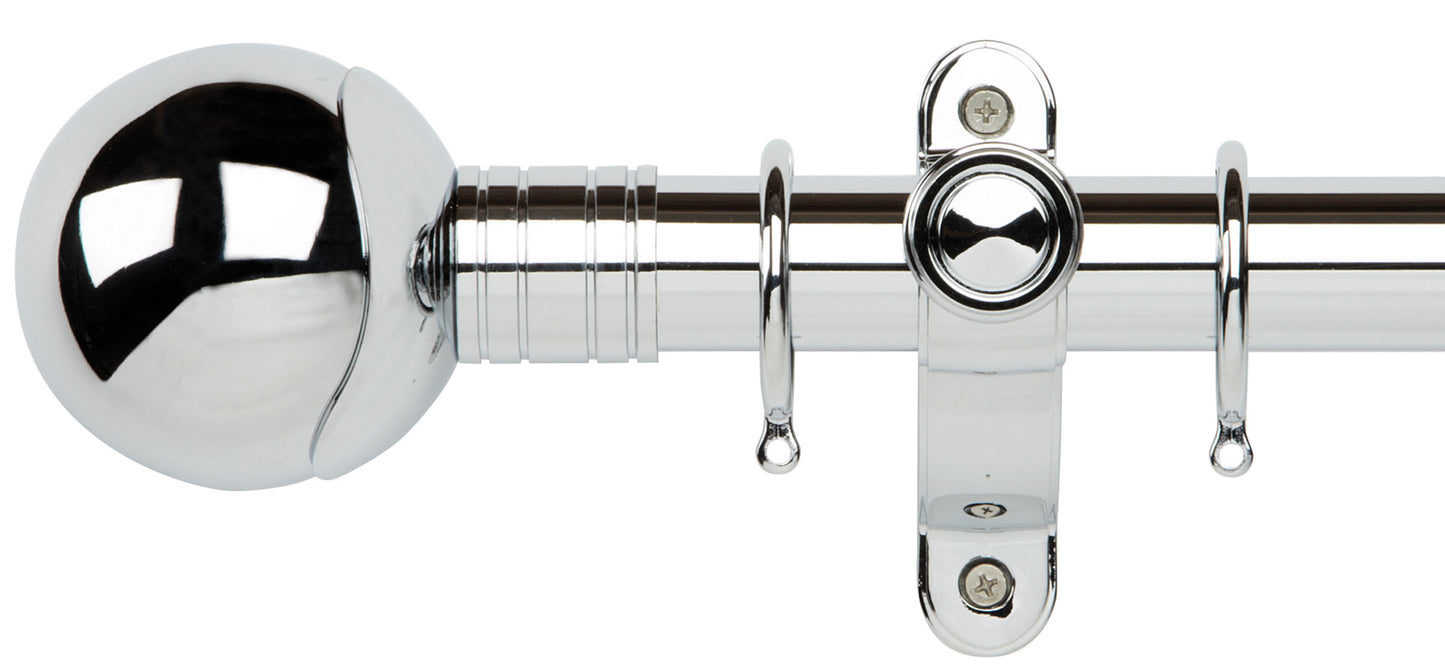 Rolls Galleria Metals Orb 50mm Metal Curtain Pole - Fendow