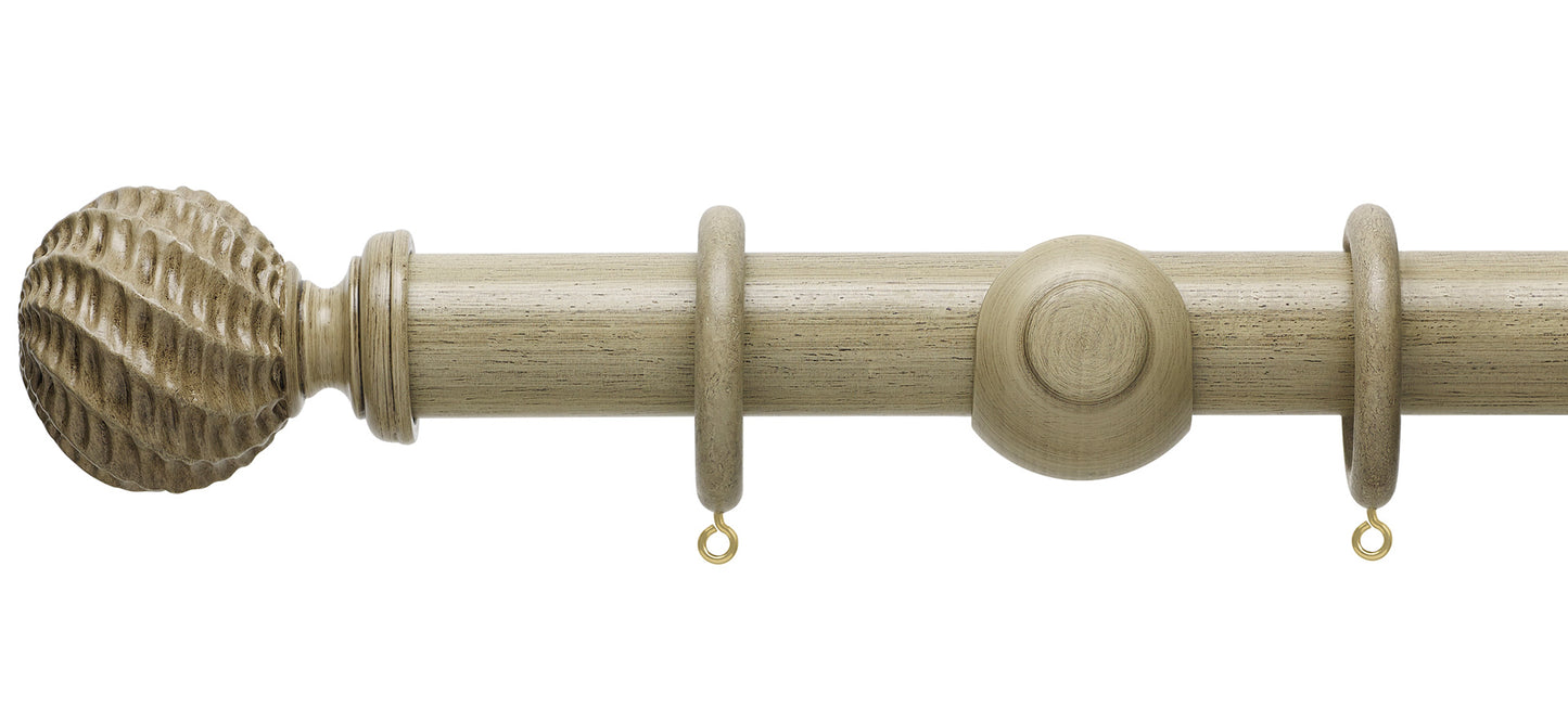 Hallis Origins Ammonite 35mm Wooden Curtain Pole - Fendow