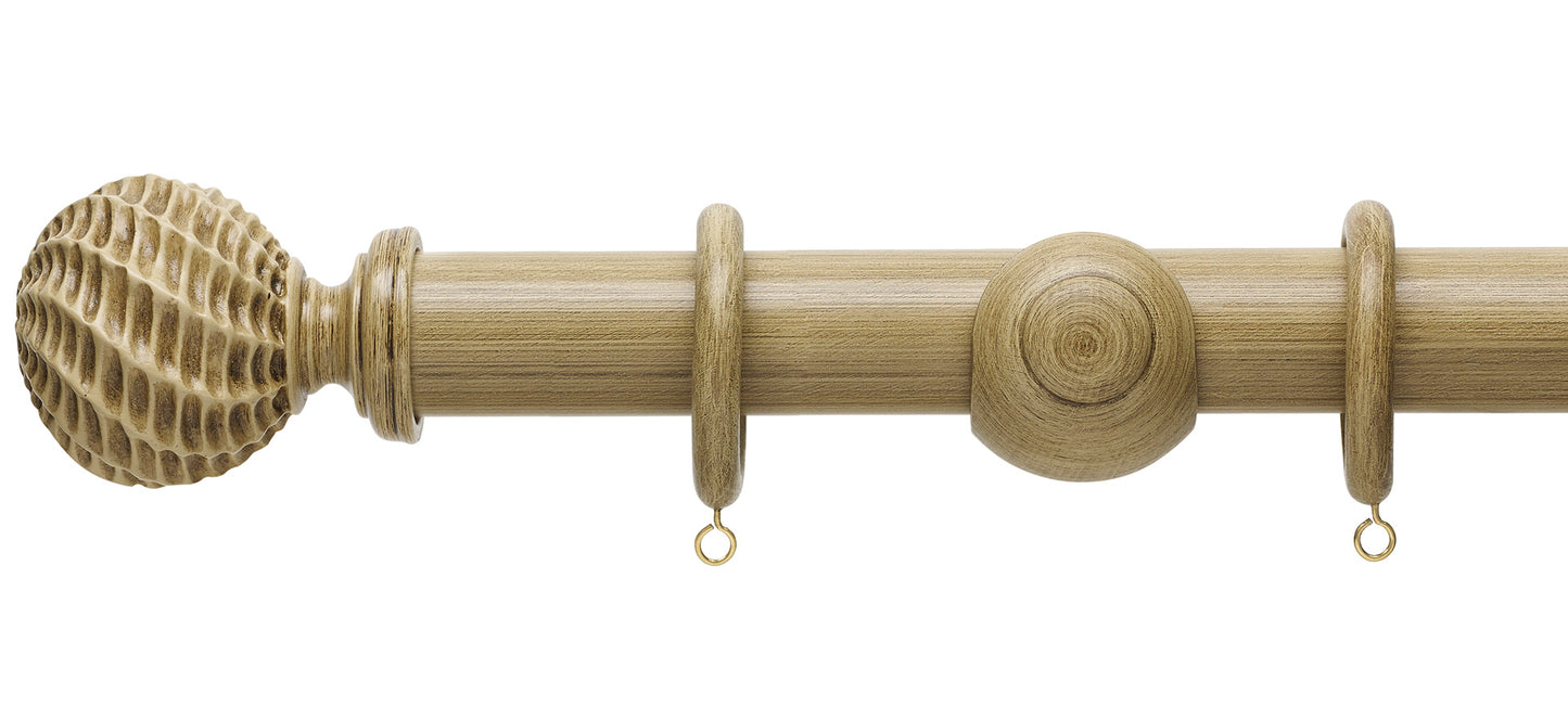 Hallis Origins Ammonite 35mm Wooden Curtain Pole - Fendow